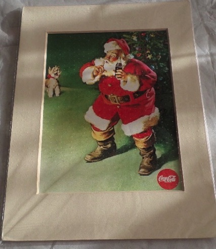 P09260-1 € 5,00 coca cola plaat 18x24 cm kerstman bij hond.jpeg